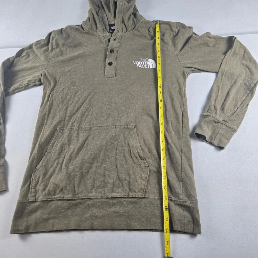 The North Face Hoodie Men's‎ Small Green Lightweight Henley Hooded Sweatshirt